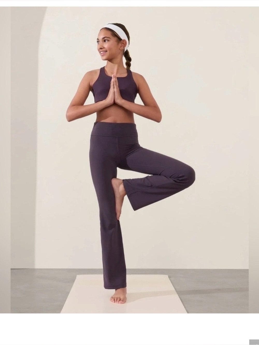Athleta Girls Flare Yoga Pants in Deep Plum